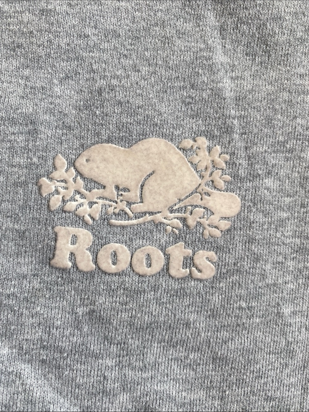 Roots Grey Fleece Crewneck Sweatshirt XL Organic Cotton Beaver Logo Pullover - Picture 4 of 12